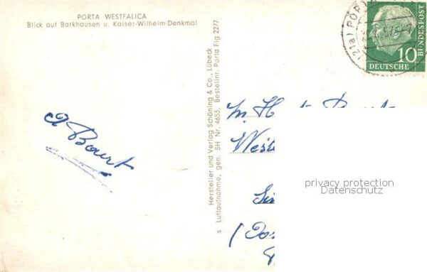 Porta Westfalica Blick auf Barkhausen und Kaiser Wilhelm Denkmal Fliegeraufnahme – Bild 2