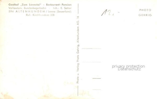 Altenhundem Gasthof Zum Lennetal Restaurant Pension Kegelbahn – Bild 2