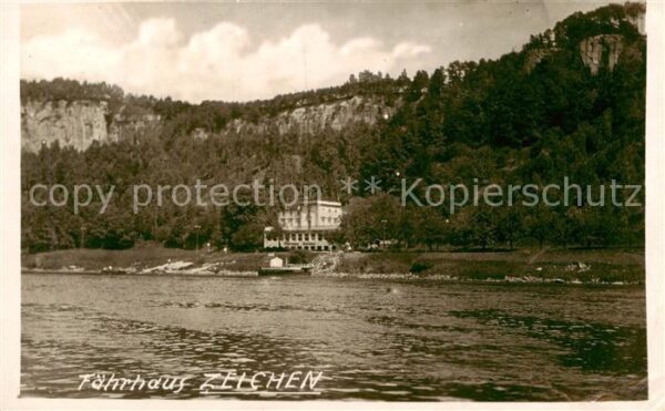 Pirna Elbe Faehrhaus Zeichen