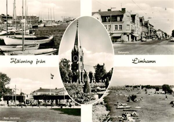 Limhamn Sweden Hamnparti Rest Stranden Kyrkan Sibbarp Gatumotiv