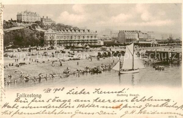 Folkestone UK Bathing Beach