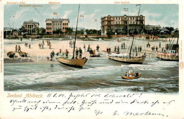 Ahlbeck Ostseebad Strand Hotels Boote am Strand