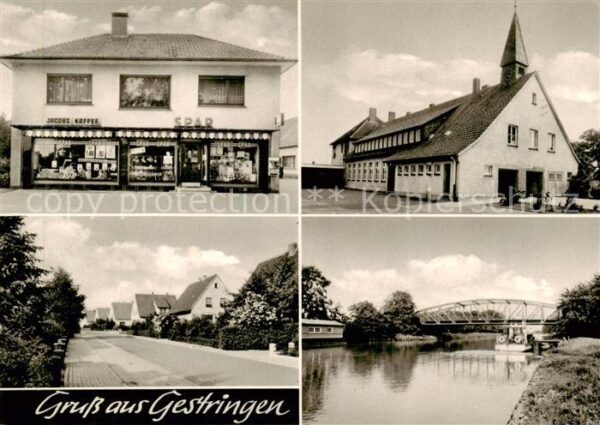 Gestringen Spar-Markt Wohnsiedlung Partie am Fluss Bruecke