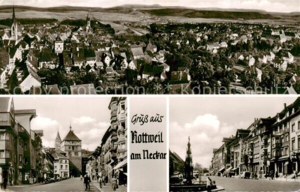Rottweil Neckar Panorama Strassenpartien
