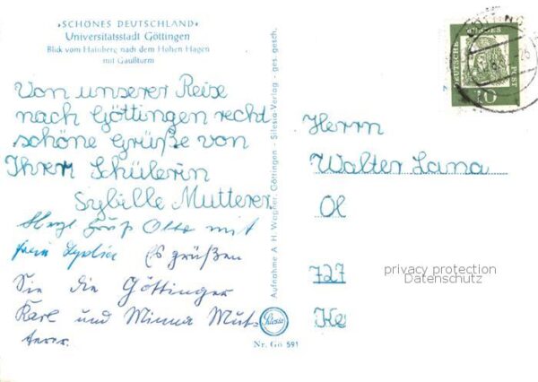 Goettingen  Niedersachsen Blick vom Hainberg zum Hohen Hagen mit Gaussturm – Bild 2