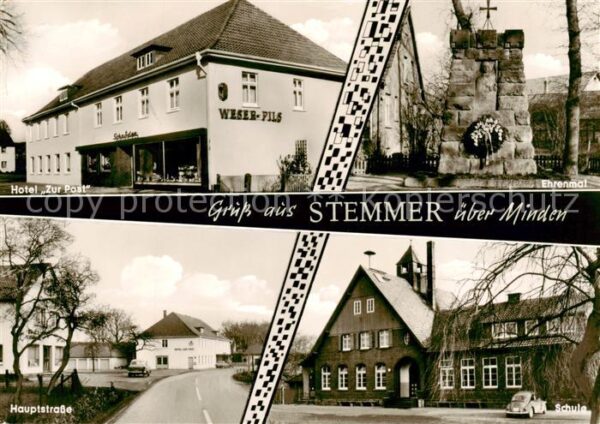 Stemmer Minden Westfalen Hotel Zur Post Ehrenmal Hauptstrasse Schule