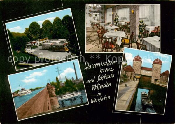 Minden  Westfalen Weser Wasserstrassenkreuz und Schleuse Restaurant an der Schac