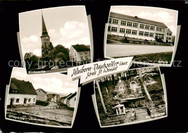 Hasborn-Dautweiler Tholey Kirchpartie Schule Ortspartie Wald Grotte