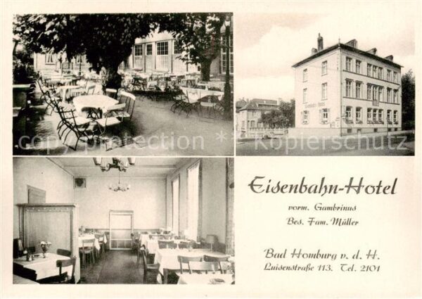 Bad Homburg Eisenbahn Hotel Gastraum Freiterrasse