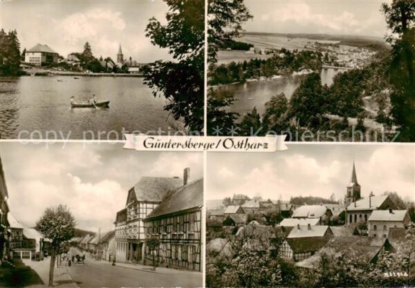 Guentersberge Gondelteich Panorama Strasenpartie Kirche