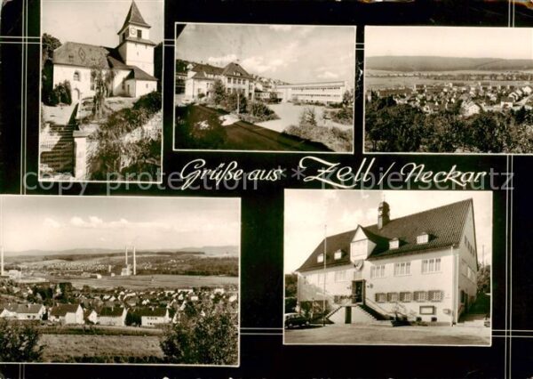 Zell Neckar Kirche Panorama Rathaus