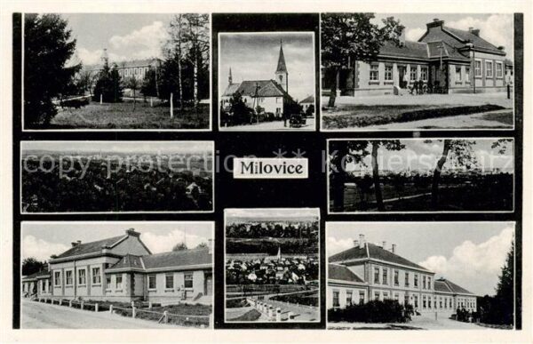 Milovice Milowitz CZ Teilansichten Kirche Panorama