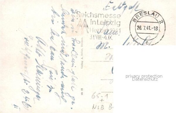 Breslau Niederschlesien Hauptbahnhof Feldpost – Bild 2