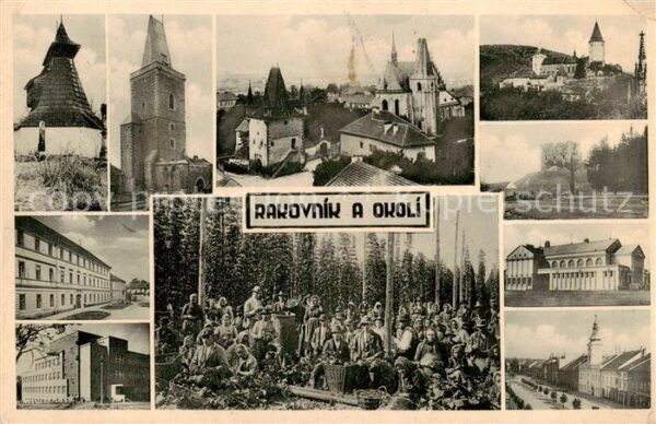 Rakovnik Rakovnick Rakonitz CZ Teilansichten Kirche Schloss Waldpartie