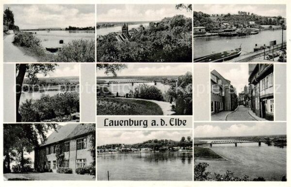 Lauenburg Elbe Panorama Elbepartien Teilansichten