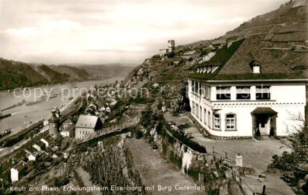 Kaub Caub Rhein Erholungsheim Elsenburg mit Burg Gutenfels