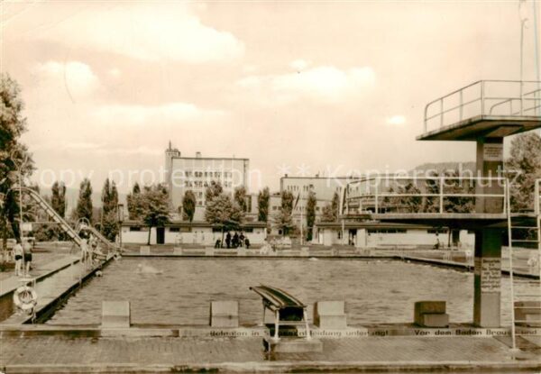 Rudolstadt Schwimmbad des VEB Kunstfaserwerk Wilhelm Pieck Schwarza