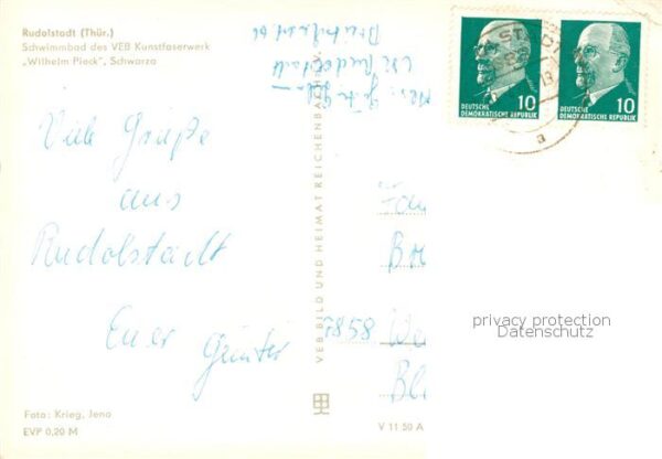 Rudolstadt Schwimmbad des VEB Kunstfaserwerk Wilhelm Pieck Schwarza – Bild 2