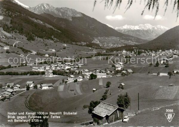 Neustift Stubaital Tirol Neder und Kampel mit Blick gegen Fulpmes und Telfes mit