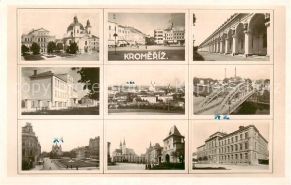 Kromeriz Kremsier CZ Teilansichten Kirche Bruecke Arkaden