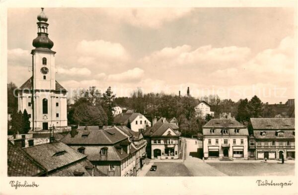 Schoenlinde Krasna Lipa CZ Marktplatz Kirche
