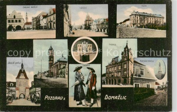Domazlic Domazlice Taus CZ Chodske namesti Dolejsi Brana Chodove Namesti Posta K