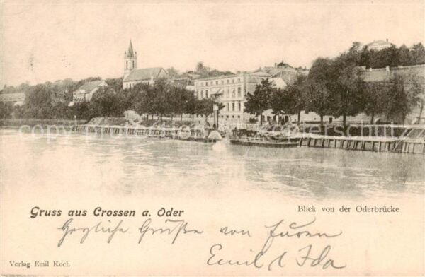 Crossen  Oder Krosno Odrzanskie PL Blick von der Oderbruecke