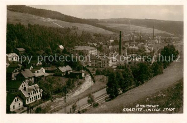 Graslitz Kraslice CZ Untere Stadt Panorama