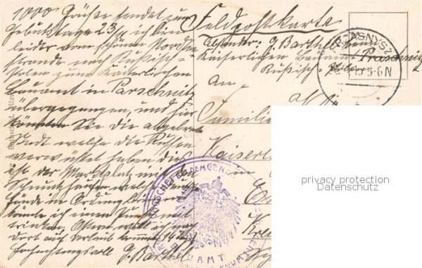 Praschnitz Przasnysz PL Ortsansicht Feldpostkarte – Bild 2