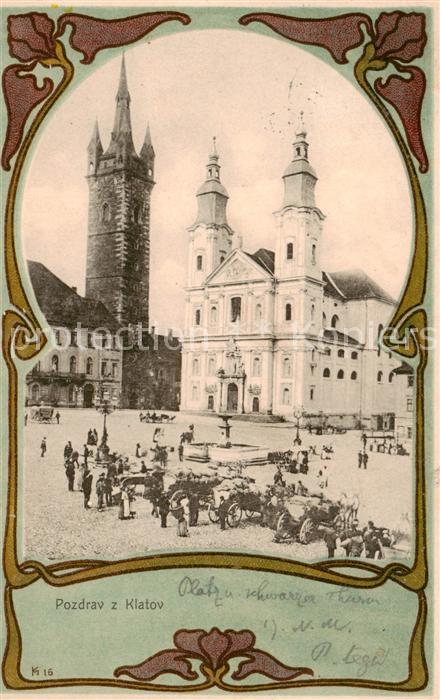 Klatov Klatovy Klattau CZ Marktplatz Kirche