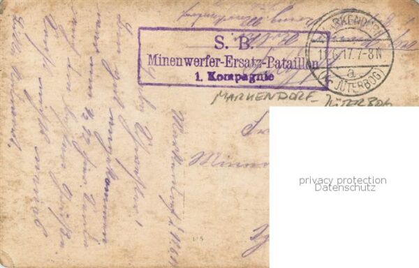 Markendorf Jueterbog SB Minenwerfer Ersatz Bataillon 1. Kompanie – Bild 2