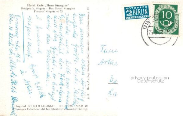 Roedgen Siegen Hotel Cafe Haus Stangier Original Straehle Bild Nr. 31728 – Bild 2