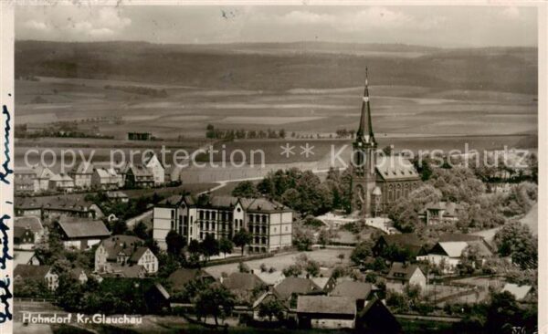 Hohndorf  Stollberg Glauchau Erzgebirgskrei Ortsansicht mit Kirche