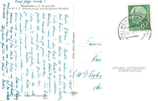 Weinheim Bergstrasse mit W.S.C. Wachenburg und Burgruine Windeck – Bild 2