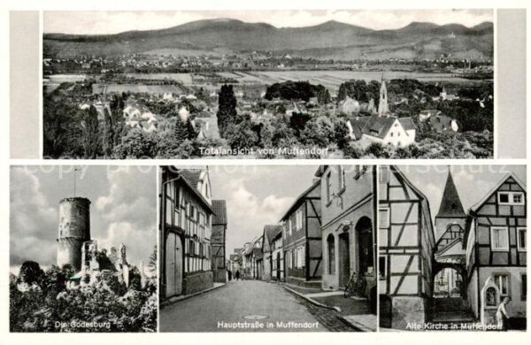 Muffendorf Totalansicht Hauptstrasse Alte Kirche Fachwerkhaeuser Godesburg