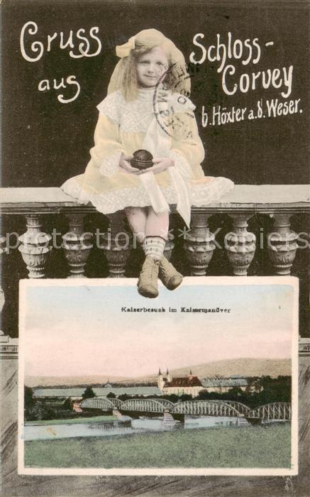 Hoexter Weser Gruss aus Schloss Corvey Kaiserbesuch im Kaisermanoever Kleines Ma
