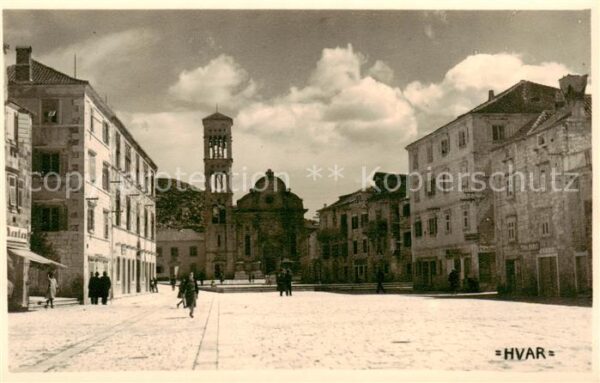 Hvar Croatia Platz im Zentrum Kirche