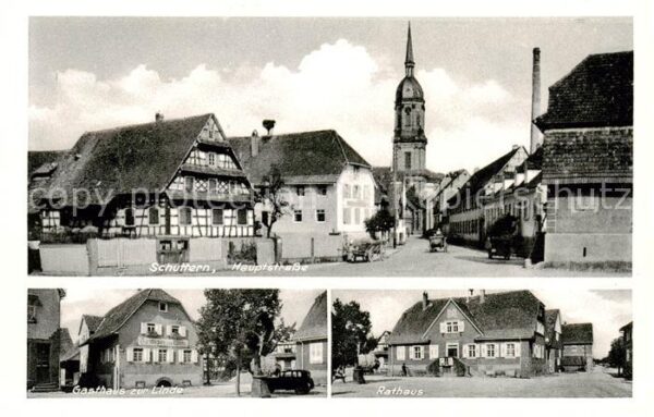 Schuttern Friesenheim Hauptstrasse Kirche Gasthaus zur Linde Rathaus