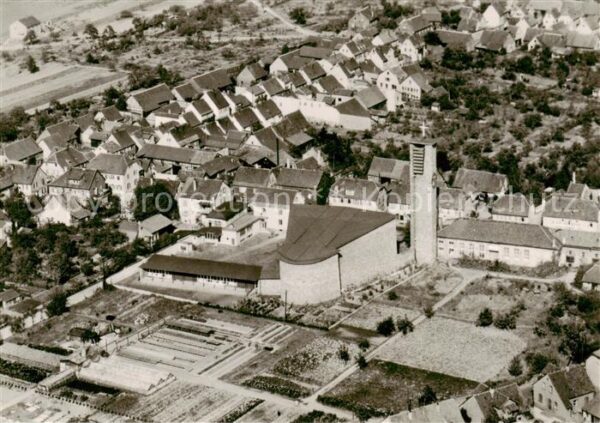 Kleinheubach Kath Pfarrkirche zur hl Dreifaltigkeit Fliegeraufnahme