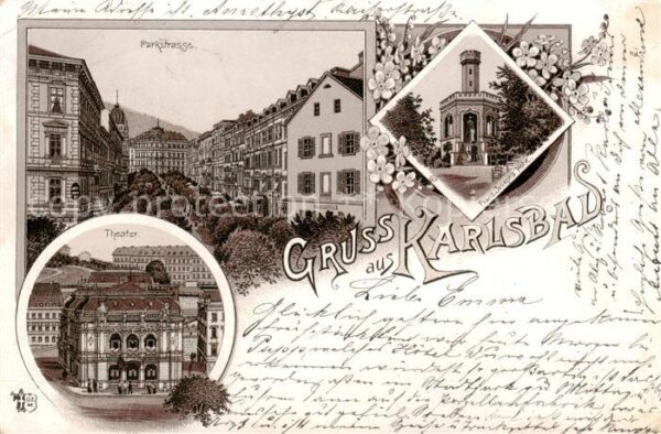 Karlsbad Eger Karlovy Vary Parkstrasse Theater Franz Josephs Hoehe