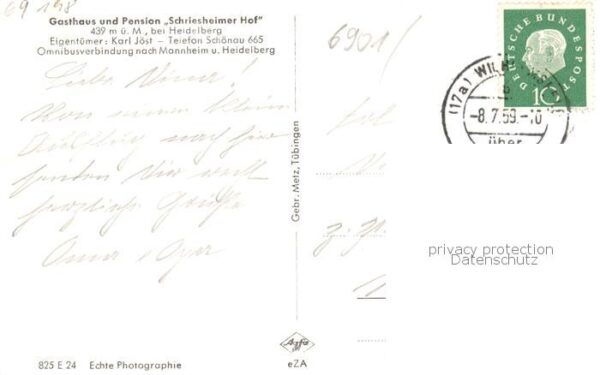 Schoenau Odenwald Panorama mit Gasthaus Pension Schriesheimer Hof – Bild 2