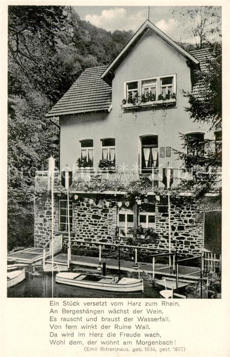Trechtingshausen Waldrestaurant Letzte Muehle im Morgenbachtal Gedicht