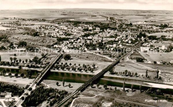 Plattling Isar Bayern Fliegeraufnahme