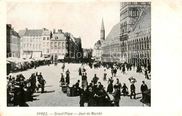 Ypres Ypern Ieper Belgie Grande Place Jour de Marché