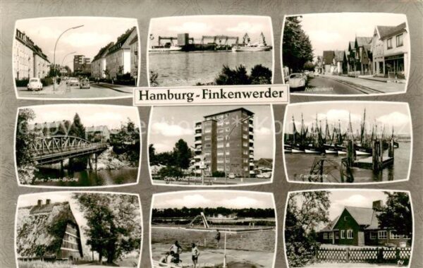 Finkenwerder Finkwarder Hamburg Teilansichten Deutsche Werft Fischerflotte Bruec
