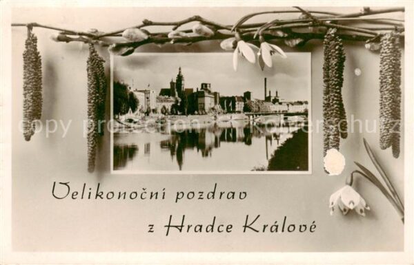 Hradce Kralove Hradec Kralove Koeniggraetz CZ Partie am Fluss Blick zur Stadt