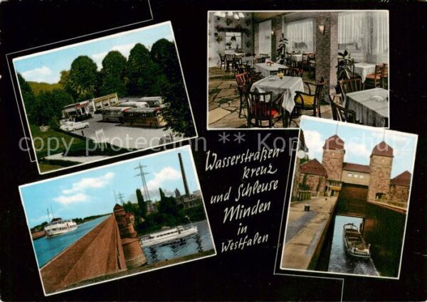 Minden  Westfalen Weser Wasserstrassenkreuz und Schleuse Cafe Restaurant Schacht