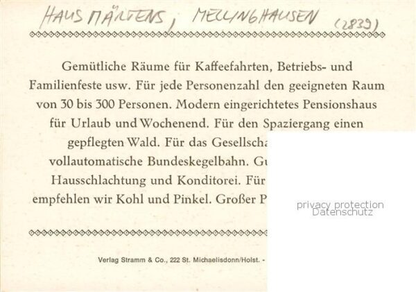 Mellinghausen Gesellschaftshaus Karl Maertens Gaststaette Saal Kegelbahn – Bild 2