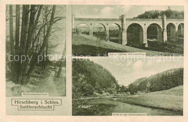 Hirschberg  Jelenia Gora Riesengebirge PL Sattlerschlucht Elf Geschwisterlinde B