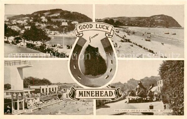 Minehead West Somerset UK Esplanade and North Hill The Beach Bathing Pool The Ca